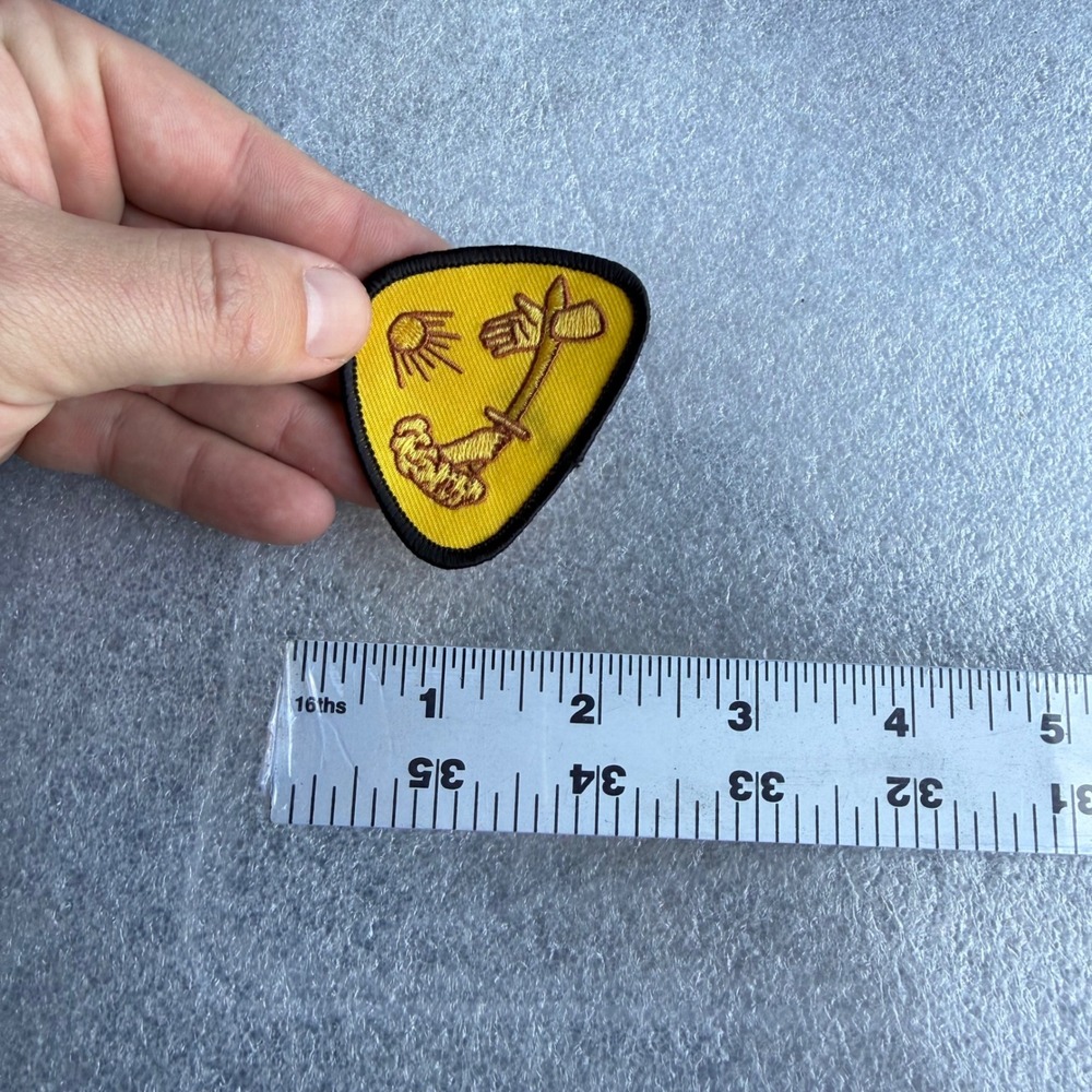 Vintage Scout Camp Patch‎ Outdoor Adventure Sun Axe Tree Hammer Hand Symbol
